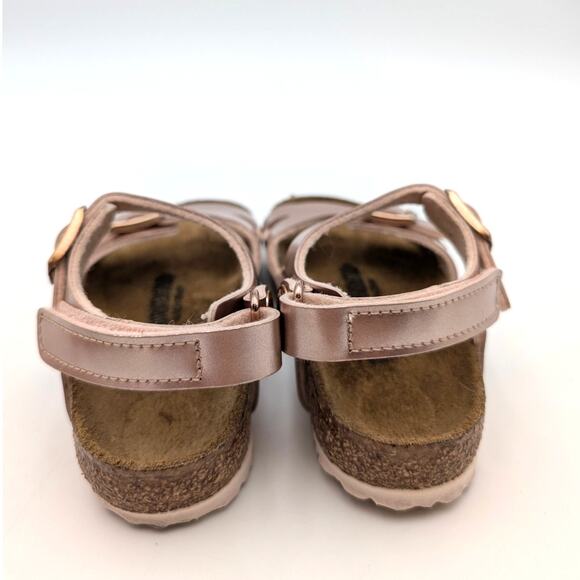 Birkenstock Rio Kids Birko-Flor Sandals Electric Metallic Copper Size US8 EU26 - Picture 4 of 11